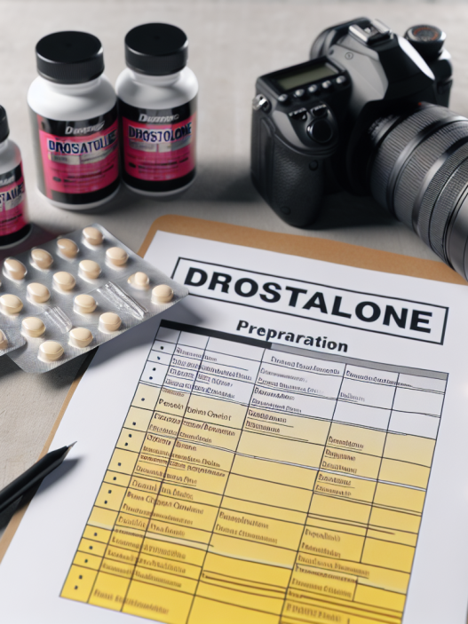 Drostanolone comprimés et préparation d'une séance photo en 7 jours