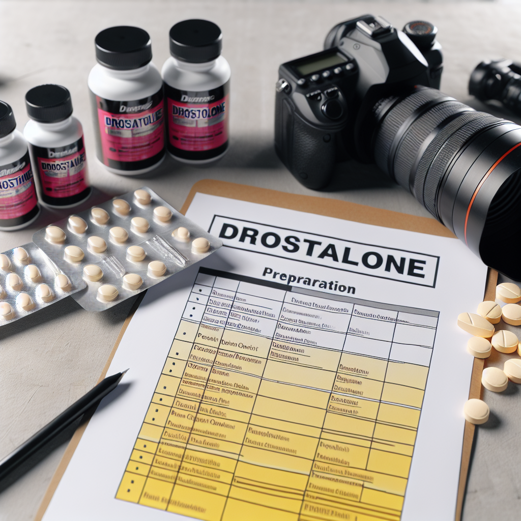 Drostanolone comprimés et préparation d'une séance photo en 7 jours